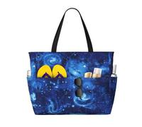 Blue Universe Space Galaxyprint Large Capacity Beach Travel Bag,With Zipper And Pockets For Travel Vacation Gym