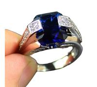 (blue, US 7) Beautifully Lady Ring All Match Geometric Daily Wear