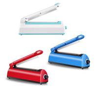 (Blue, US Plug) 200mm Impulse Sealer Manual Heat Sealing Machine Food Packaging Machine