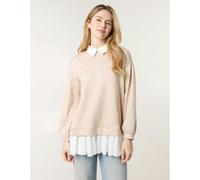 Blue Vanilla Beige 2In1 Cut & Sew Sweater Beige S/M