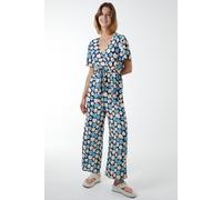 Blue Vanilla Abstract Honeycomb Cross Over Jumpsuit Blue M