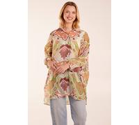 Blue Vanilla Abstract Print Shirt In Green Green One Size