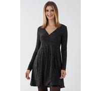 Blue Vanilla Women's Abstract Spot Button Front Fit & Flare Dress in Charcoal | Size: 10