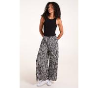 Blue Vanilla Abstract Zebra Pleated Trousers In White White S/M