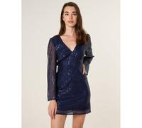 Blue Vanilla Angel Sleeve Sequin Mini Dress - UK 10-12 - Navy