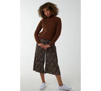 Blue Vanilla Women's Animal Print Cropped Trousers in Navy | Size: Medium Blue Vanilla Navy M