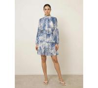 Blue Vanilla Women's Blue Animal Print Layered Dress | Size: Small Blue Vanilla Blue S