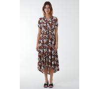 Blue Vanilla Asymmetric Hem Notch Collar Dress In Brown Brown
