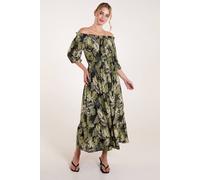 Blue Vanilla Bardot Elasticated Maxi Dress Multi