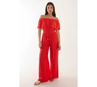 Blue Vanilla Bardot Jumpsuit In Red Red S
