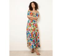 Blue Vanilla Bardot Tassel Tie Tiered Maxi Dress - S - Multicoloured