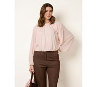 Blue Vanilla Women's Pink Batwing Puffball Blouse Blue Vanilla Pink One Size