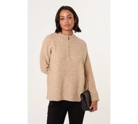 Blue Vanilla Half Zip Jumper - UK 10-12 - Beige