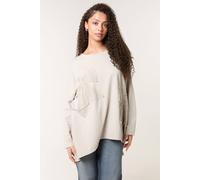 Blue Vanilla Beige Lace Bow Sweat Top Beige One Size