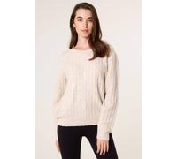 Blue Vanilla Women's Beige Round Neck Jumper With Sequin | Size: 10-12 Blue Vanilla Beige 10-12