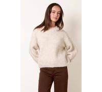 Blue Vanilla Women's Beige Long Sleeve Round Neck Jumper | Size: Medium/Large Blue Vanilla Beige M/L