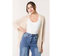 Blue Vanilla Women's Beige Pointelle Knit Cardigan | Size: Medium/Large Blue Vanilla Beige M/L