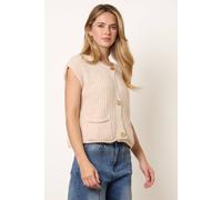 Blue Vanilla Two Pocket Knitted Waistcoat - One Size - Beige