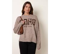 Blue Vanilla Women's Beige Soho New York Knitted Jumper | Size: Medium/Large Blue Vanilla Beige M/L
