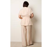 Blue Vanilla Two Piece Belted Co-Ord Set - M - Beige