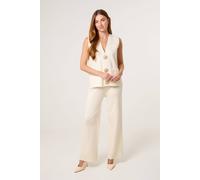Blue Vanilla Women's Beige Two -Piece Set With Gold Button Details in Off-White | Size: 18-20 Blue Vanilla Off-White 18-20