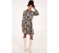 Blue Vanilla Belted Mini Shirt Dress In Khaki Khaki