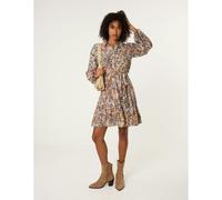 Blue Vanilla Belted Mini Shirt Dress - S - Light Brown