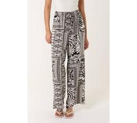 Blue Vanilla Black Abstract Print Trousers Black S/M