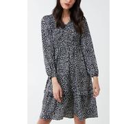 Blue Vanilla Black Animal Print Tiered Dress Black 8