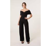 Blue Vanilla Black Bardot Wrap Jumpsuit Black 8