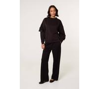 Blue Vanilla Bow Sleeve Sweatshirt - L-XL - Black