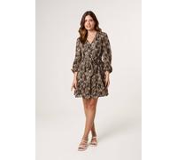 Blue Vanilla Women's Black Button Up Belted Chiffon Mini Dress | Size: 12 Blue Vanilla Black 12