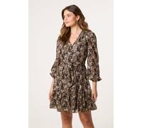Blue Vanilla Black Button Up Belted Chiffon Mini Dress Black 8