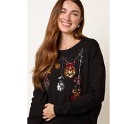 Blue Vanilla Black Christmas Jingle Bell Bauble Jumper Black