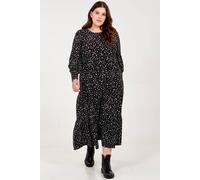 Blue Vanilla Black Curve Long Sleeve Smock Dress Black