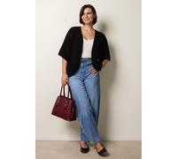 Blue Vanilla Edge To Edge Rib Cardigan - One Size - Black