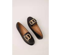 Blue Vanilla Black Gold Ring Detail Loafers Black 8