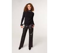 Blue Vanilla Black High Neck Diamante Detailed Jumper Black M