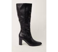 Blue Vanilla Black Knee High Leather Look Boots Black 6