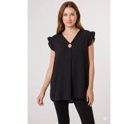 Blue Vanilla Women's Black Long Sleeve Slip On V-neck Blouse | Size: Small/Medium