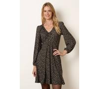 Blue Vanilla Women's Black Long Sleeve Slip On V-neck Mini Dress | Size: Small/Medium