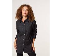 Blue Vanilla Women's Black Long Sleeved Denim Shirt | Size: Large Blue Vanilla Black L