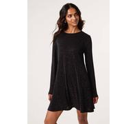 Blue Vanilla Black Lurex Diamante Swing Dress Black S