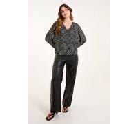 Blue Vanilla Black Pleated Bubble Hem Blouse Black S/M