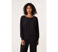 Blue Vanilla Black Rhinestone Batwing Top Black