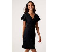 Blue Vanilla Black Rhinestone Diamante Wrap Dress Black S