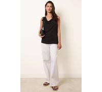 Blue Vanilla Sleeveless Cowl Neck Viscose Jersey Top - One Size - Black