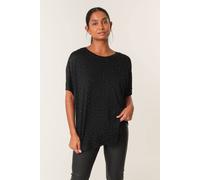 Blue Vanilla Black Stud Detail Round Neck T-Shirt Black S/M