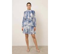 Blue Vanilla Women's Blue Animal Print Layered Dress | Size: Medium Blue Vanilla Blue M