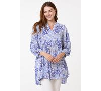 Blue Vanilla Blue Crinkle Tunic Top Blue L/XL